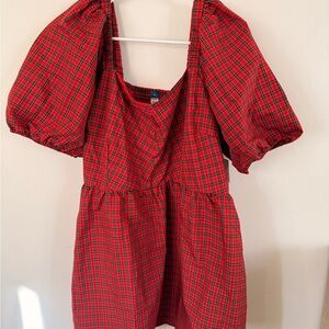 Old Navy Red Plaid Mini Dress